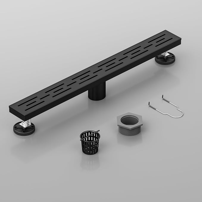 Neodrain 32 in Matte Black Linear Shower Drain, Rectangular Linear Shower Drain - Image 7