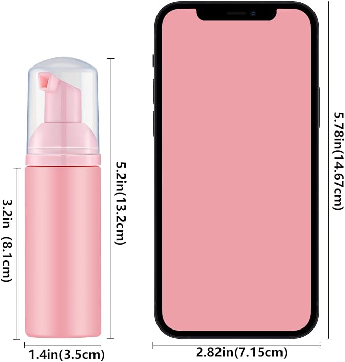 Lil Ray 2 Oz Empty Pink Foam Pump Bottle, Travel Foamer Soap Dispenser - Image 6