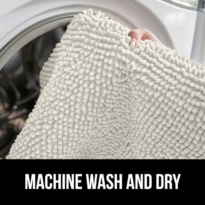 GORILLA GRIP Bath Rug Mat 60x24, Thick Soft Absorbent Chenille, Quick Dry - Image 7