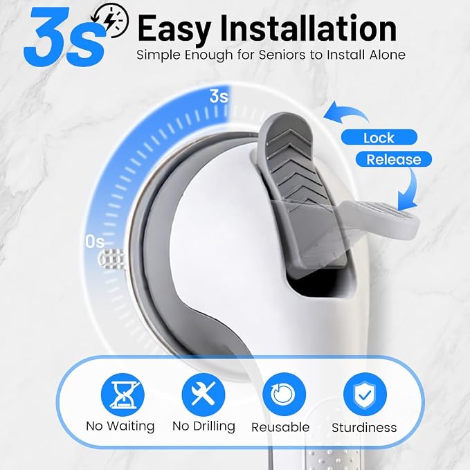 2 Pack Grab Bars for Shower Handle, Elderly Assistance Products, Seniors - Image 3