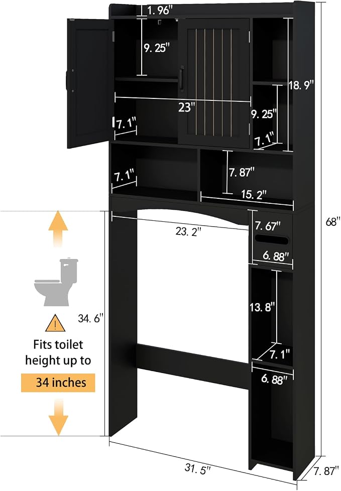 Over The Toilet Storage Cabinet, Over Toilet Bathroom Organizer, Bathroom - Image 3