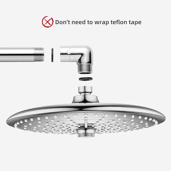 Totalize Solid Brass 90 Degree Shower Elbow Adapter, G1/2" Shower Head - Image 5