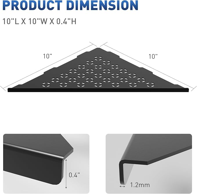 lives Corner Shower Shelf 10" Slot Design Recessed Shower Shelves - Image 2