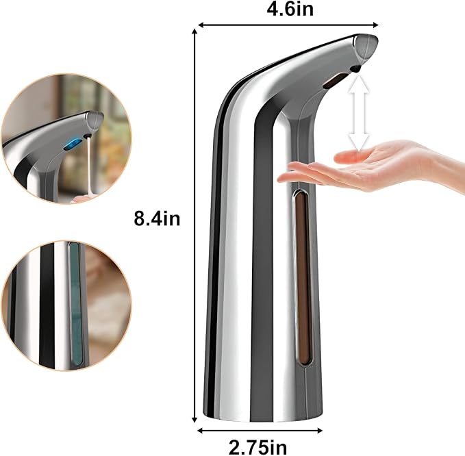 Automatic Soap Dispenser Touchless, TUMAN Pro Battery Operated Electric - Image 4