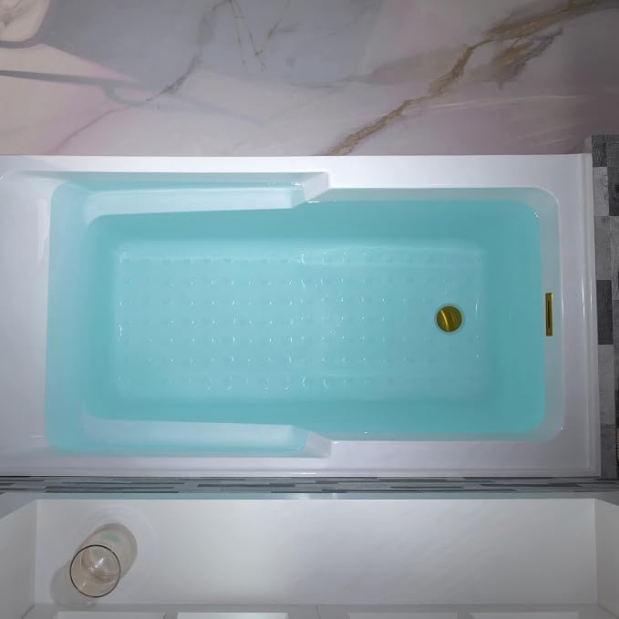 WOODBRIDGE 54" Acrylic Rectangular Alcove Soaking Bathtub in White - Image 4