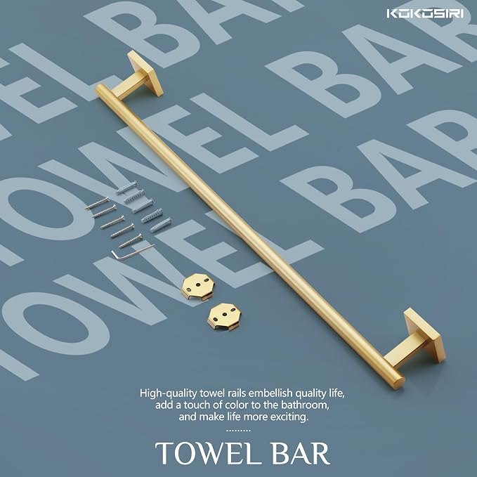 KOKOSIRI Towel Bar Bathroom Towel Holder - Image 8