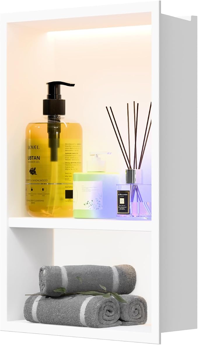 Lighted Shower Niche, Bathroom Wall Niche by IKITRAEE