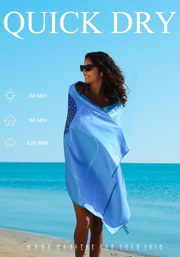 4 Pack Microfiber Lightweight Thin Beach Towel Sand Free Quick Dry Super - Image 6
