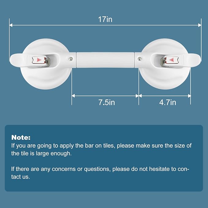 Shower Handle Upgraded 17 inch Grab Bar - Image 6