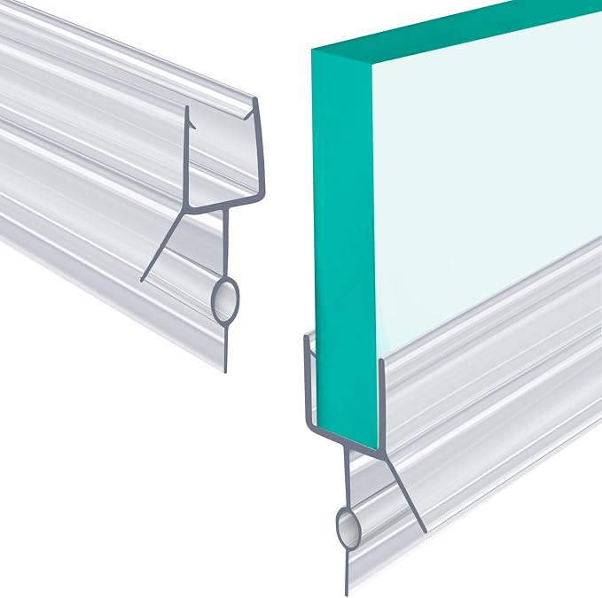 POZIA Clear Frameless Glass Shower Door Bottom Seal | Shower Door Sweep by POZIA