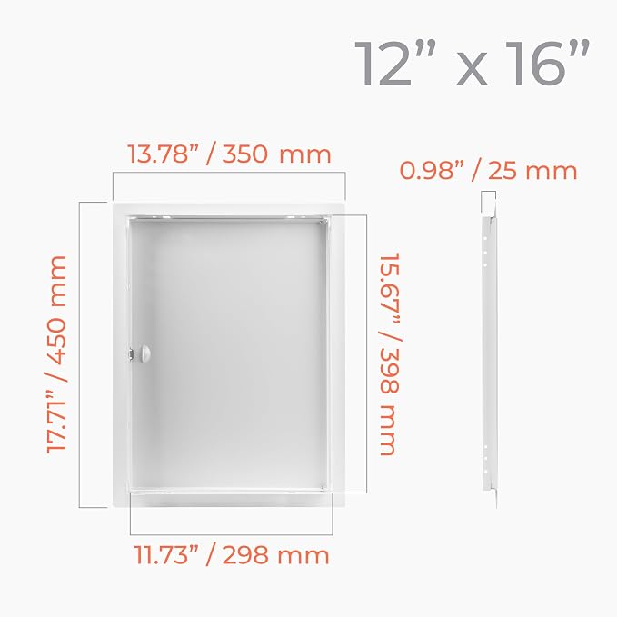 12x16 Inch White Access Panel – Metal Rectangular Wall & Ceiling Access Door - Image 2