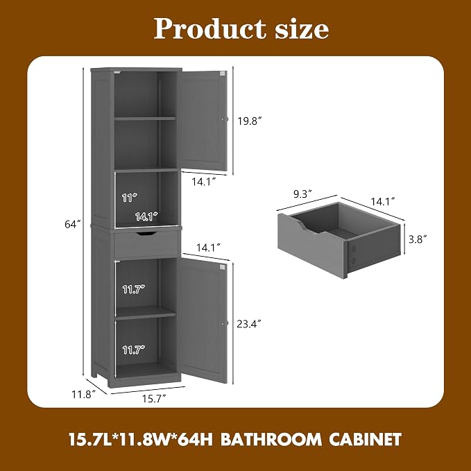Walsunny Tall Bathroom Storage Cabinet - Image 2