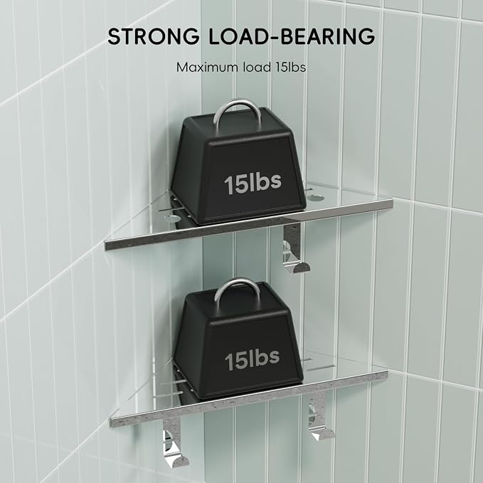 10’’ Shower Corner Shelf, Stainless Steel Shower Shelves - Image 4