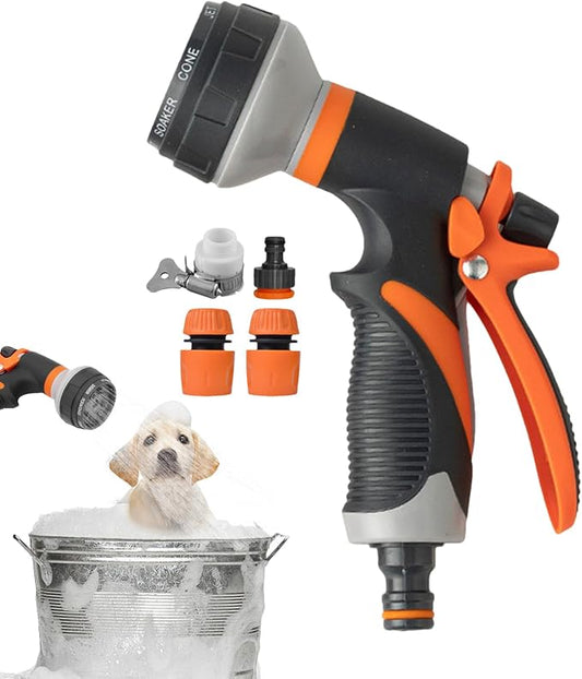 Hose Nozzle - Water Spray Attachment, 8 Adjustable Watering Patterns by Unknown