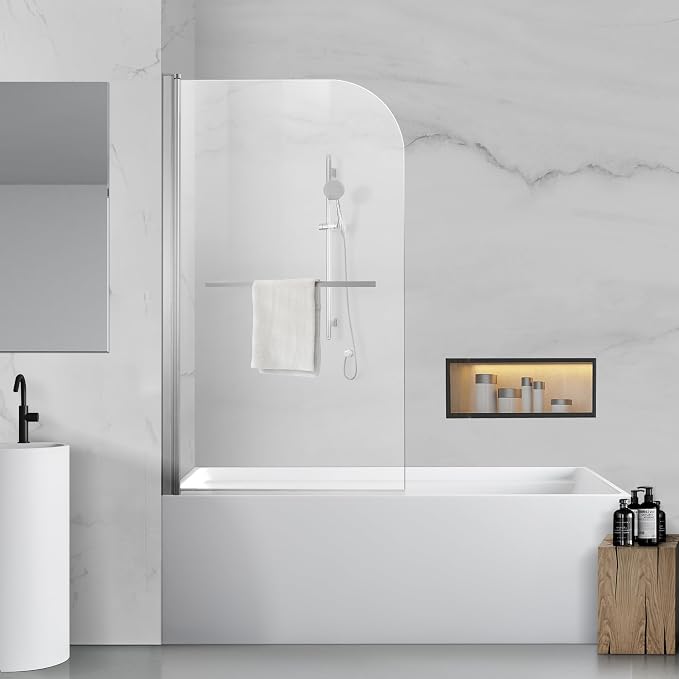 Tub Shower Door, Bathroom Shower Glass Door 34 * 58 Inch Frameless Bathtub by SHOWERBATHTUBDOORSDEVELOPER