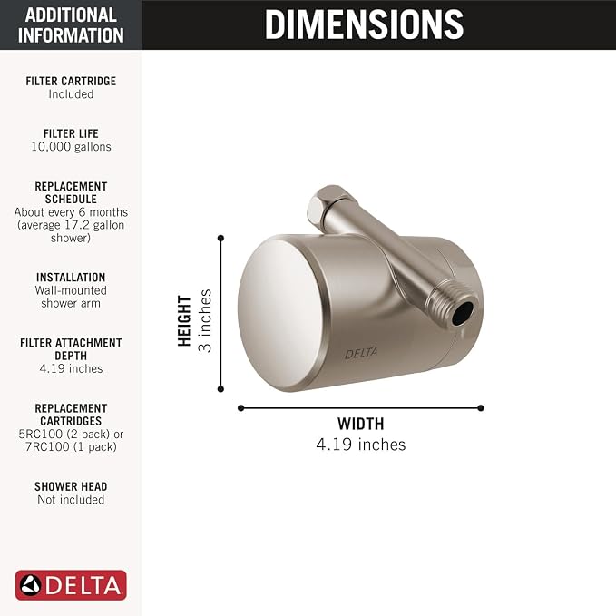 Delta Faucet Clarifi Standard Shower Filter Attachment - Image 6