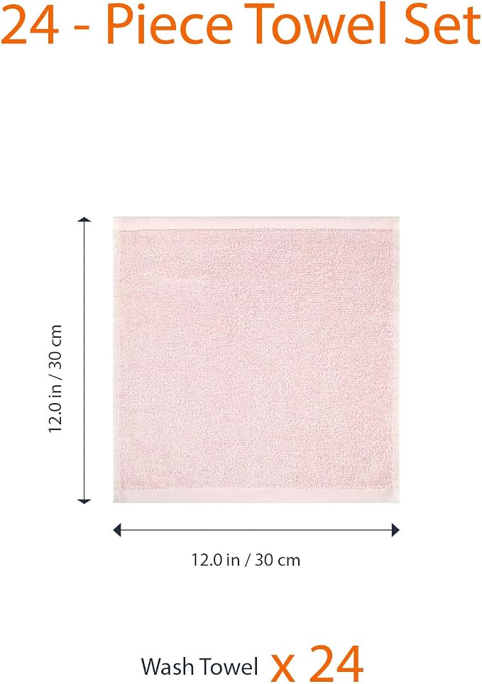 Amazon Basics face Towels for bathroom, 100% Cotton Extra Absorbent washcloth - Image 5