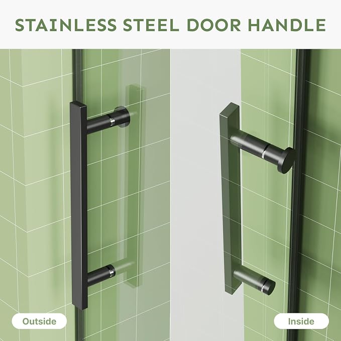 30" Wx72 H Frameless Reversible Pivot Shower Door, 1/4" Clear SGCC Tempered - Image 5