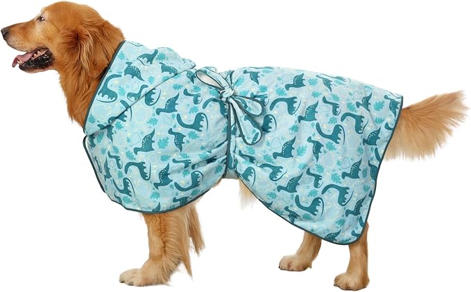HDE Dog Bathrobe Super Absorbent Quick Drying Puppy Towel Wrap Coat Adjustable - Image 3