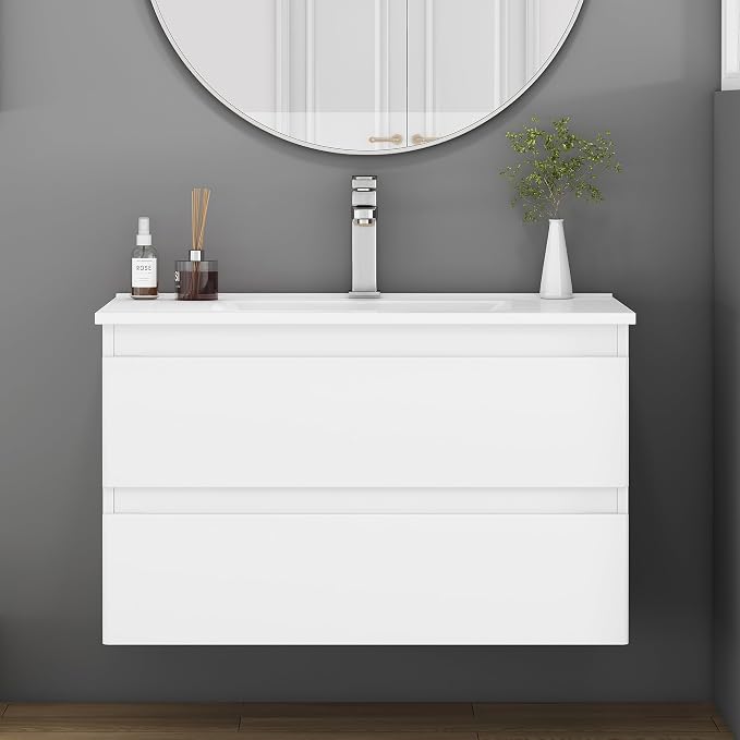 32" Wall Mounted Bathroom Vanity - Image 5