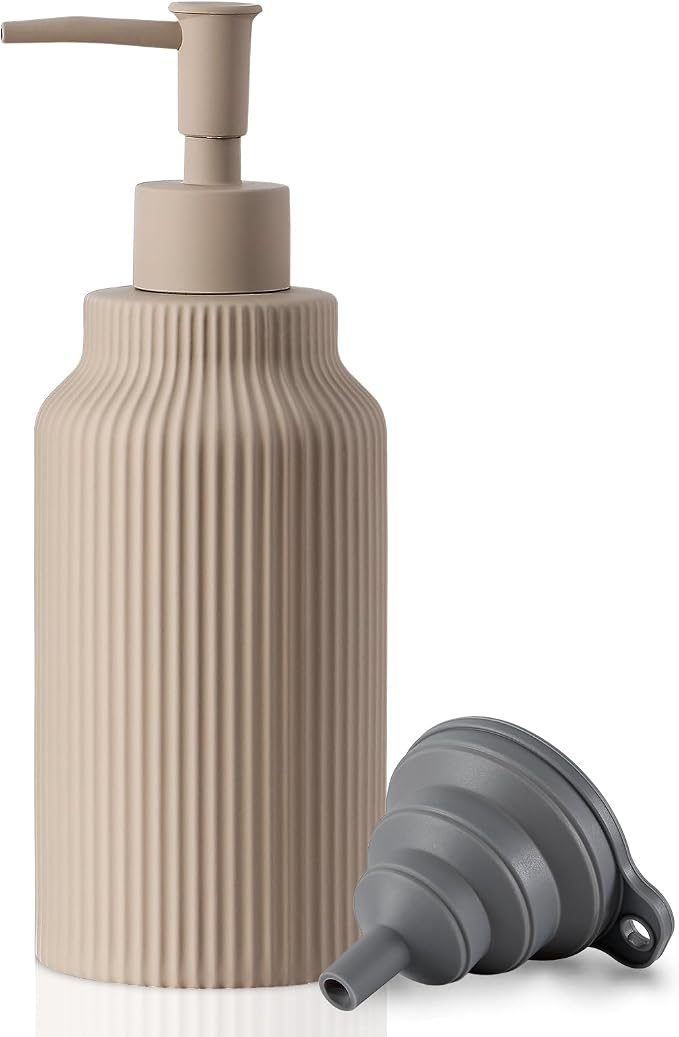 Modern Ceramic Soap Dispenser for Bathroom，14oz Ceramic Soft Touch Hand Lotion by Unknown