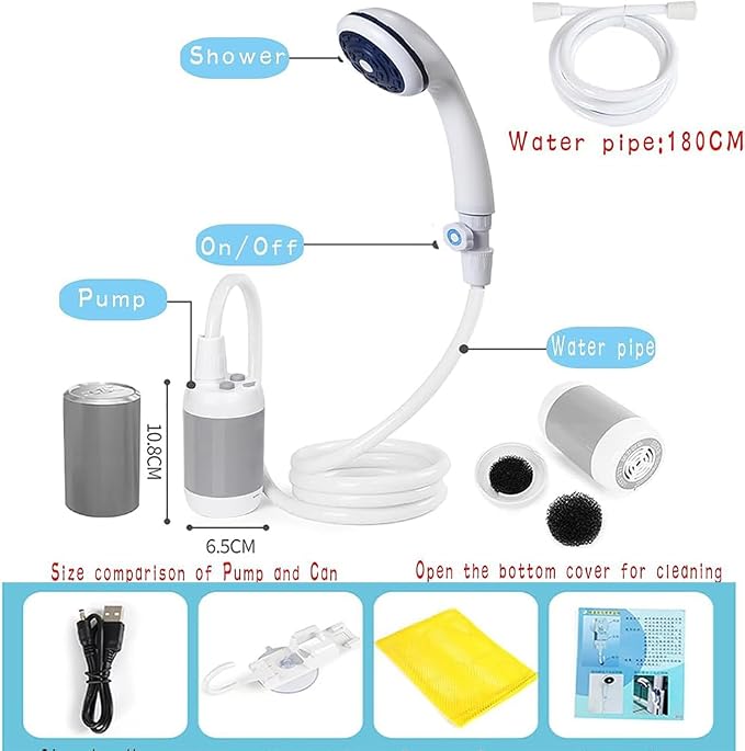 Iron Hammer Portable Shower Camping Shower Outdoor Shower Handheld Electric - Image 2