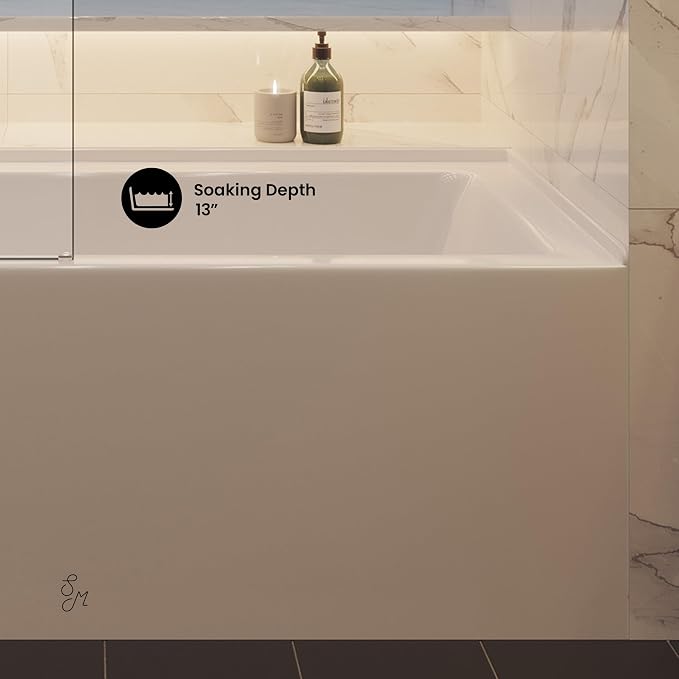 Voltaire 60" X 32" Left-Hand Drain Alcove Bathtub - Image 6