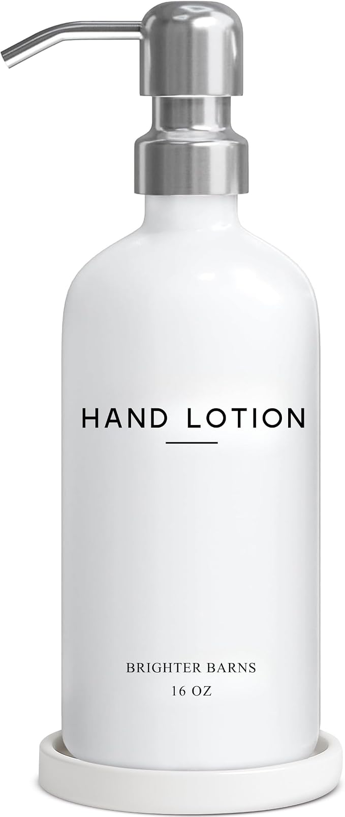 White Glass Lotion Dispenser by BrighterBarns