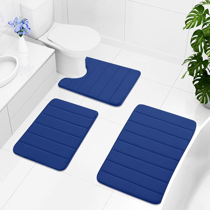 Buganda Memory Foam Bath Mat, Ultra Soft and Non-Slip Bathroom Rugs, Water - Image 8
