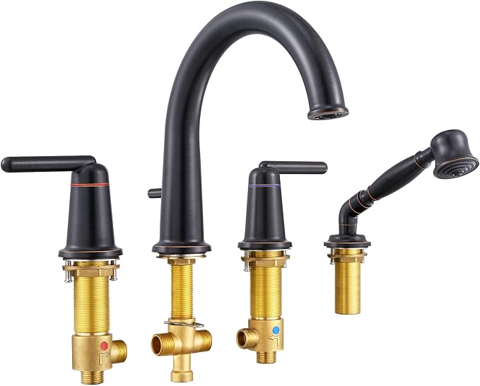 Bathtub Faucet with Sprayer Bathroom Brass Roman Tub Faucet with Rough-in Valve by Wintap