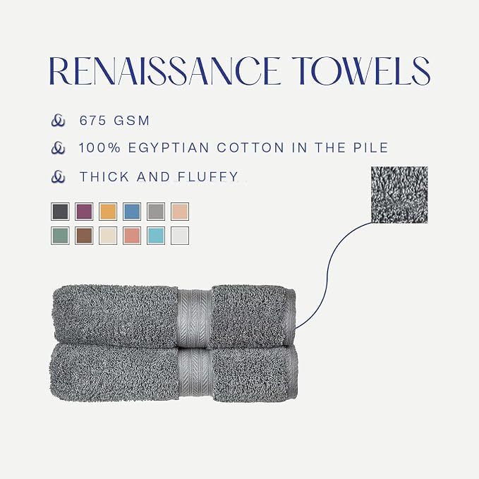 Christy Renaissance 6 Piece Towel Set | Ash Grey | 100% Egyptian Cotton | - Image 5