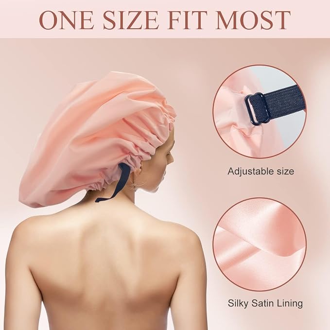 Aquior Shower Cap, Extra Adjustable Shower Caps - Image 3
