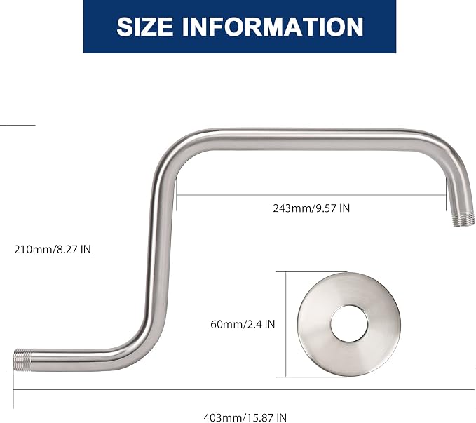 NearMoon S Shape Shower Extension Arm - Image 2