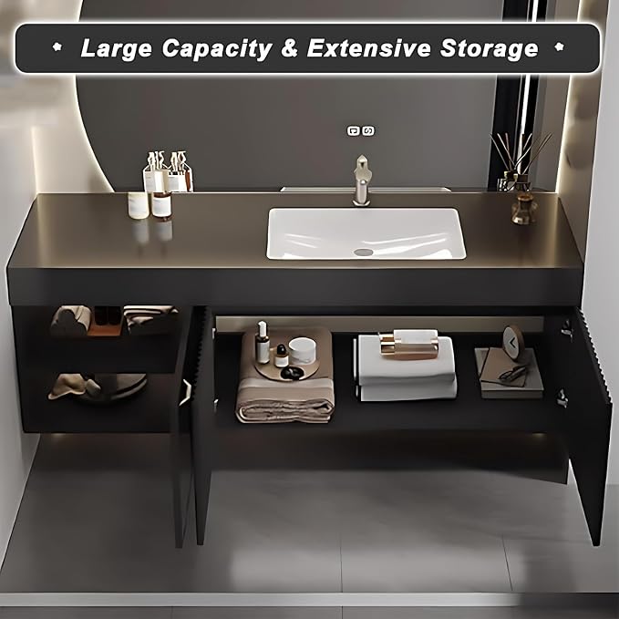 Floating Bathroom Vanity - 32IN Solid Wood Bathroom Vanity - Image 5