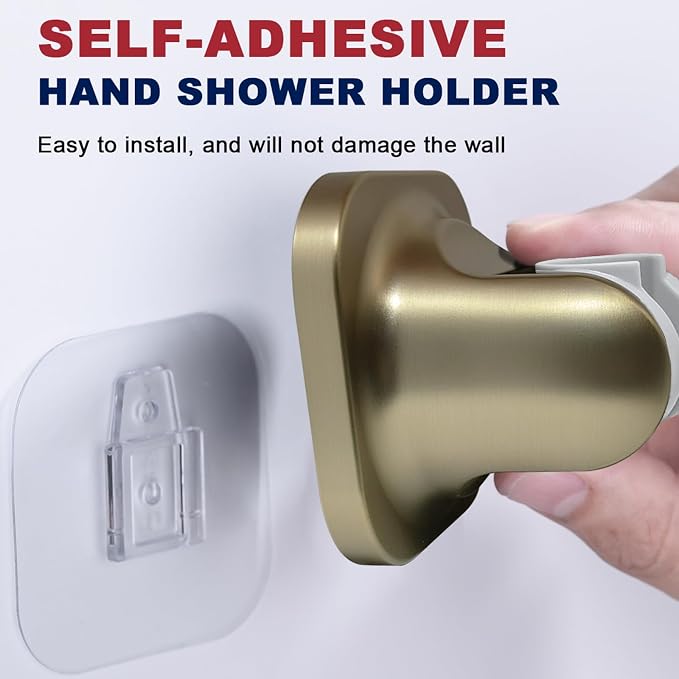 Hand Held Shower Head Holder, Adhesive Showerhead Bracket, Angle Adjustable - Image 2