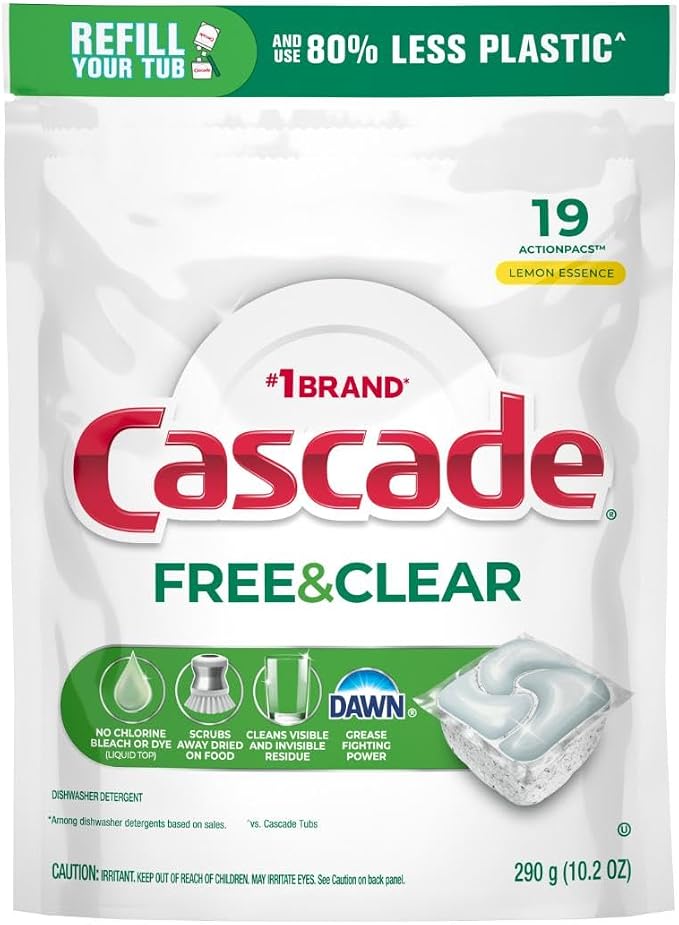 Cascade Free & Clear Dishwasher Pods, Dishwasher Detergent, Dish Detergent Soap - Image 10