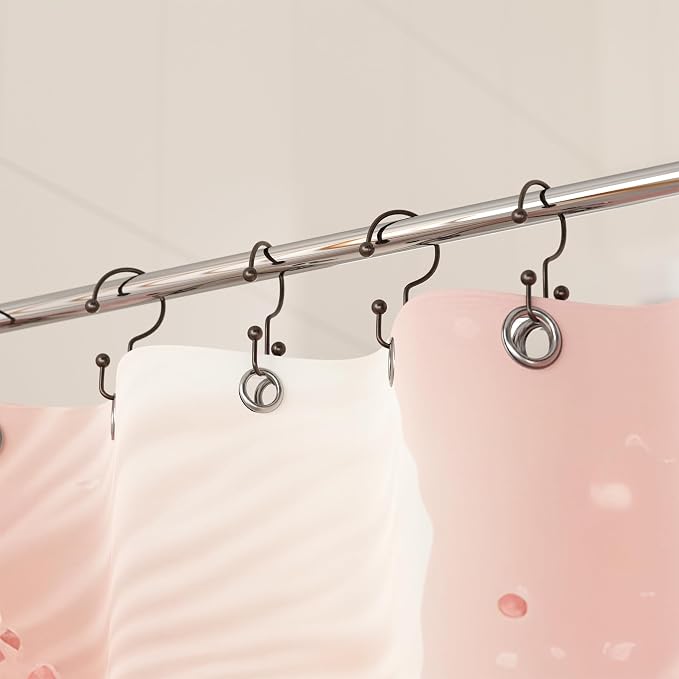 Titanker Shower Curtain Hooks Bronze, Minimalist Simple Double Glide Shower - Image 7