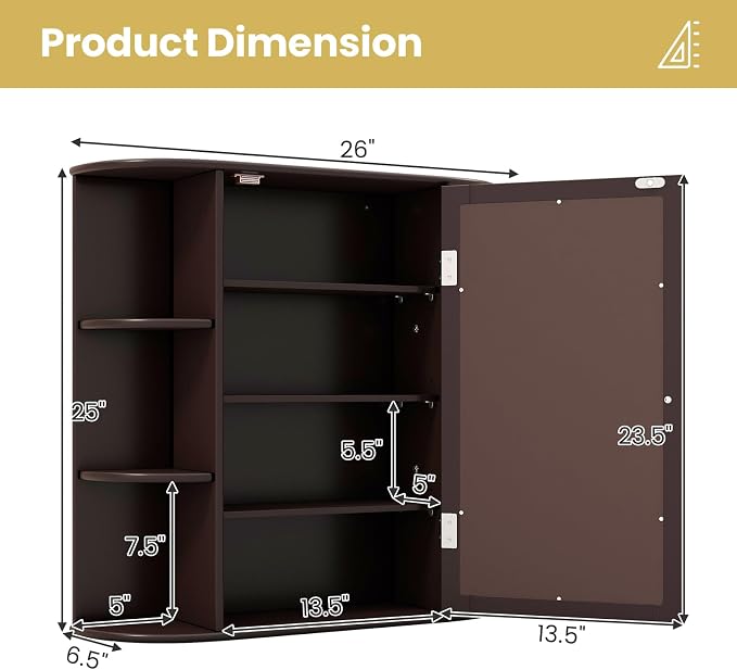 RELAX4LIFE Bathroom Wall Cabinet - Image 3