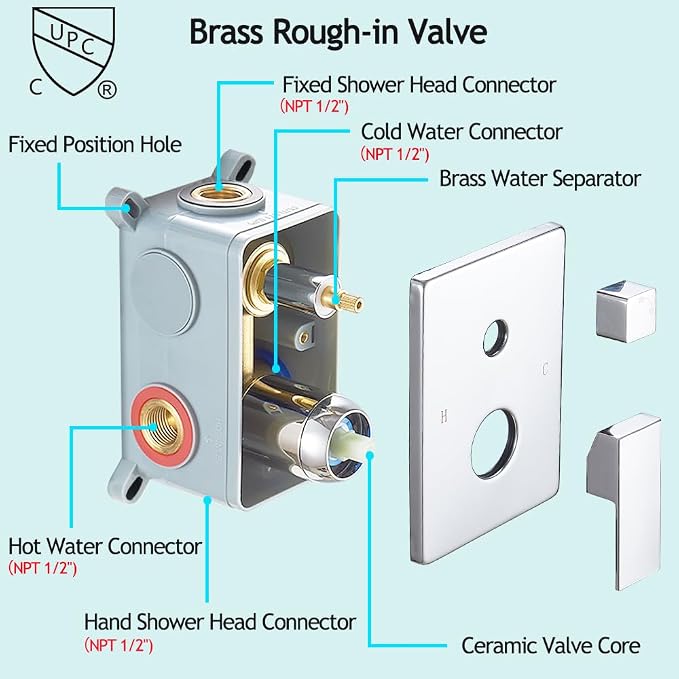 Shower Faucet Set Complete, Wall Mount Shower System - Image 5
