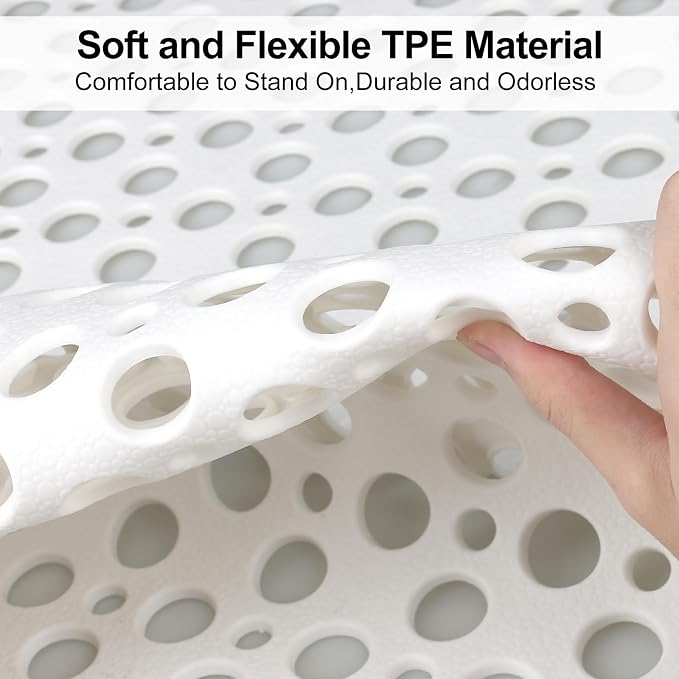 Non Slip Shower Mat with Suction Cups, 31.5x47.2 Inch Quick Drain TPE Anti Slip - Image 5
