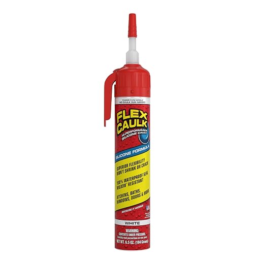 Flex Caulk, Waterproof & Weatherproof Sealant, Baseboards, 6.5 oz by FlexSealProducts