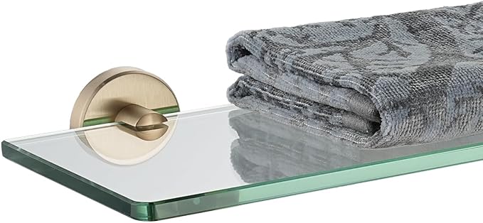 JQK Bathroom Glass Shelf, Floating Tempered Glass Shower Storage 16 by 5 inches by Homeimprovement