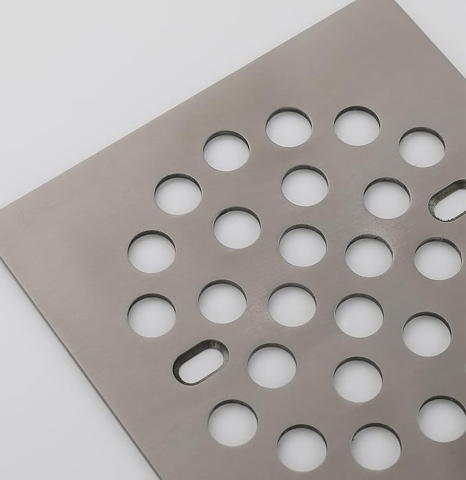 RRAJJ Square Improve 4-1/4 Inch Screw-in Shower Floor Drain Grate Strainer - Image 3