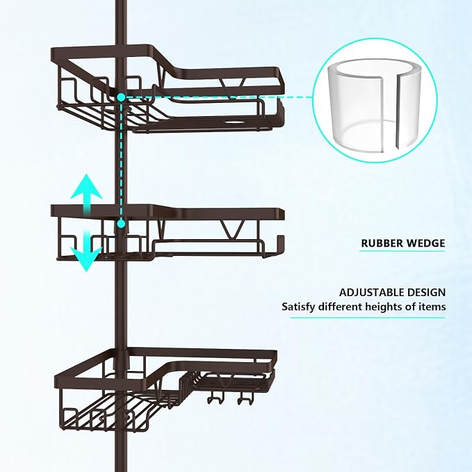 Corner Shower Caddy Tension Pole - Image 2