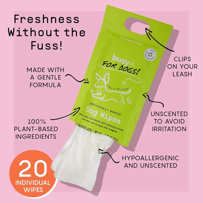 BUSYCO - Hypoallergenic Dog Wipes, Cleaning and Odor Control Grooming Wipes - Image 2