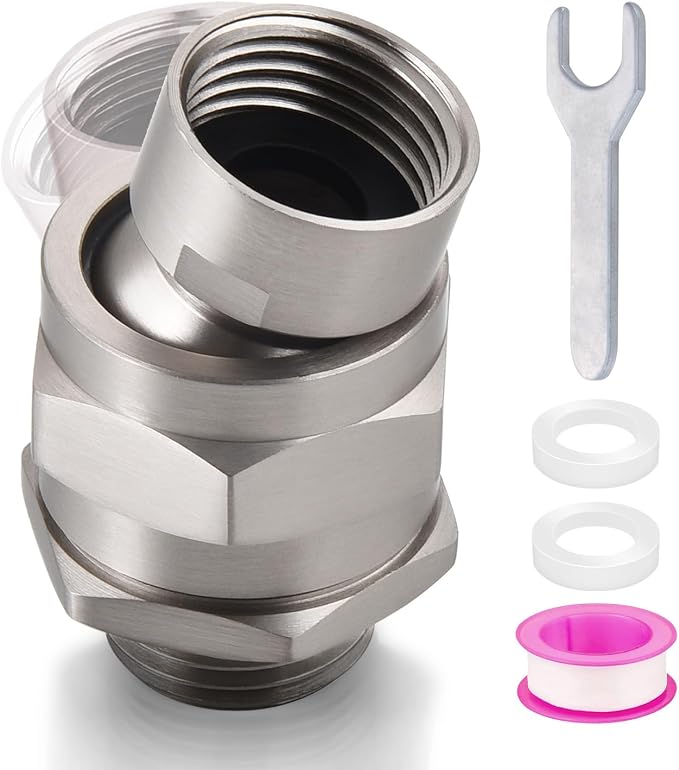 Shower Head Swivel Ball Adapter, Shower Connector Ball Joint, Solid Brass by inwindrain