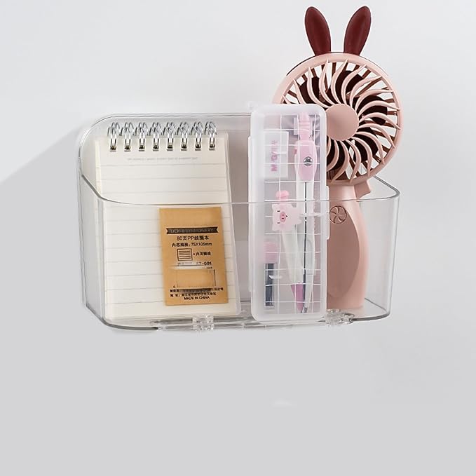 Adhesive Wall Mount Organizer Box, Acrylic Shelves by Unknown