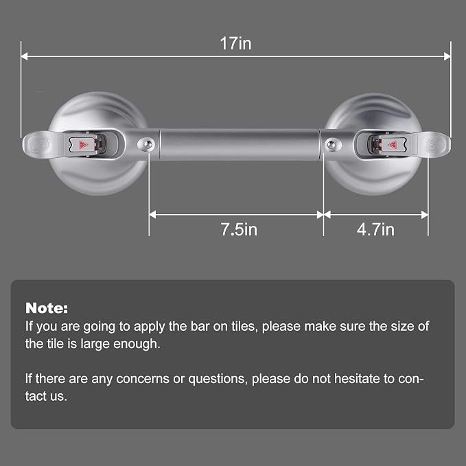 Heavy Duty Suction Shower Grab Bar - Image 5