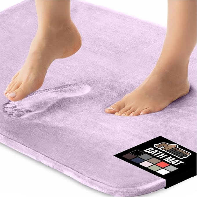 GORILLA GRIP Memory Foam Bath Mat, Soft Absorbent Velvet Bathroom Mats by GorillaGrip