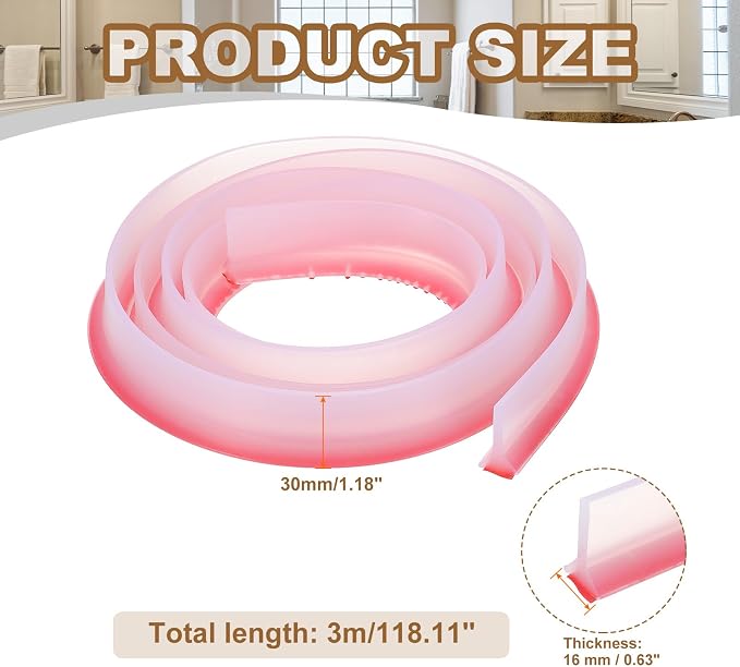 PATIKIL 118 Inch Collapsible Shower Threshold Water Dam Guard, Shower Stopper - Image 2